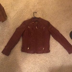 Womens Forever 21 Maroon Leather Jacket NWOT Large